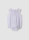 Purple pure cotton baby romper with classic collar_1