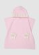 Pink organic cotton hooded poncho_0