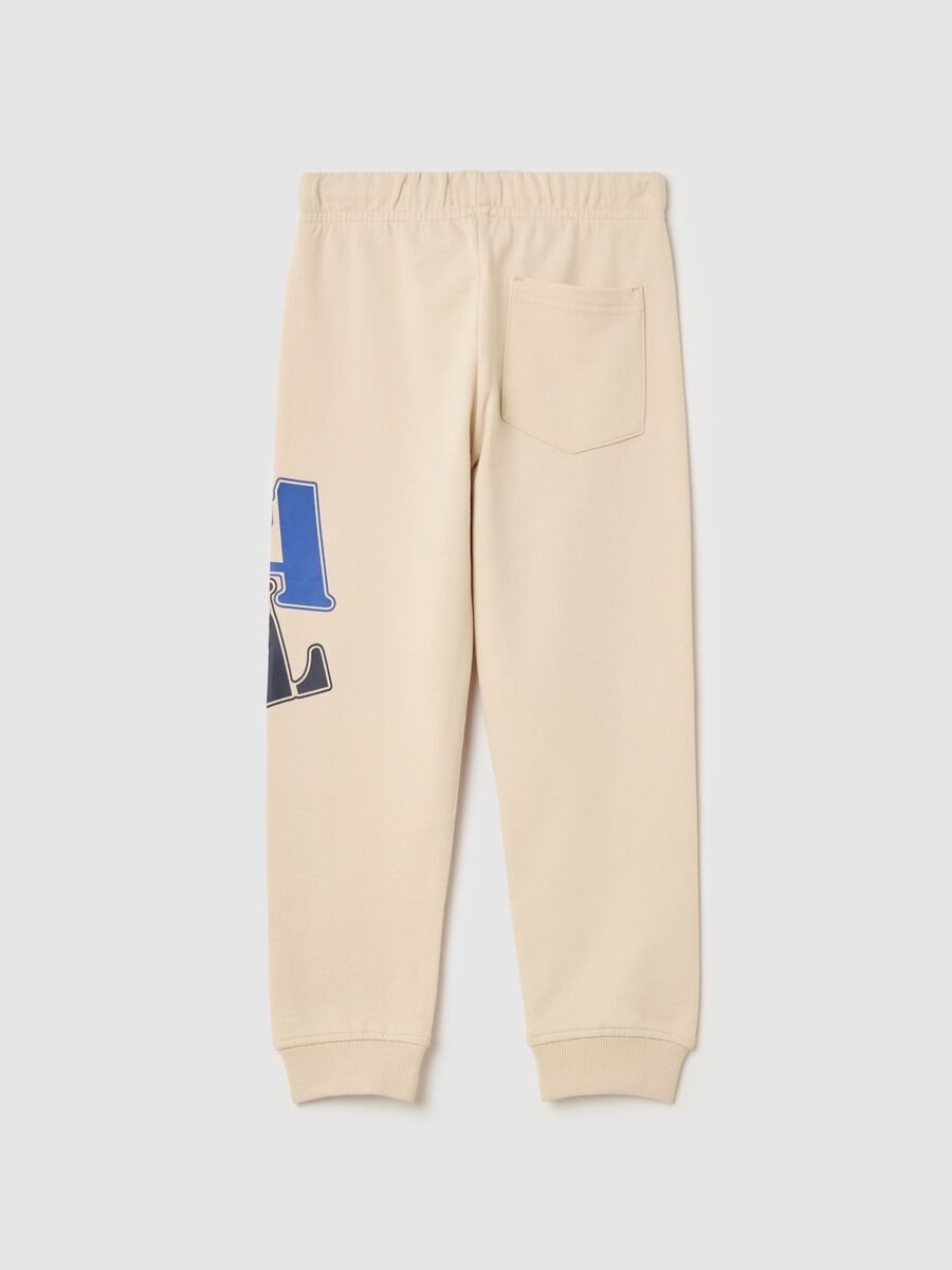 Fleece joggers with drawstring and print_1