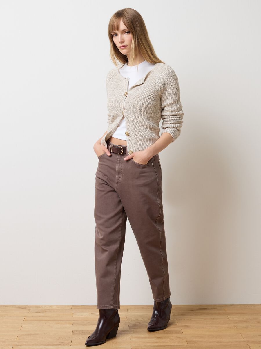 Multicolour pure cotton cardigan with regular fit_1