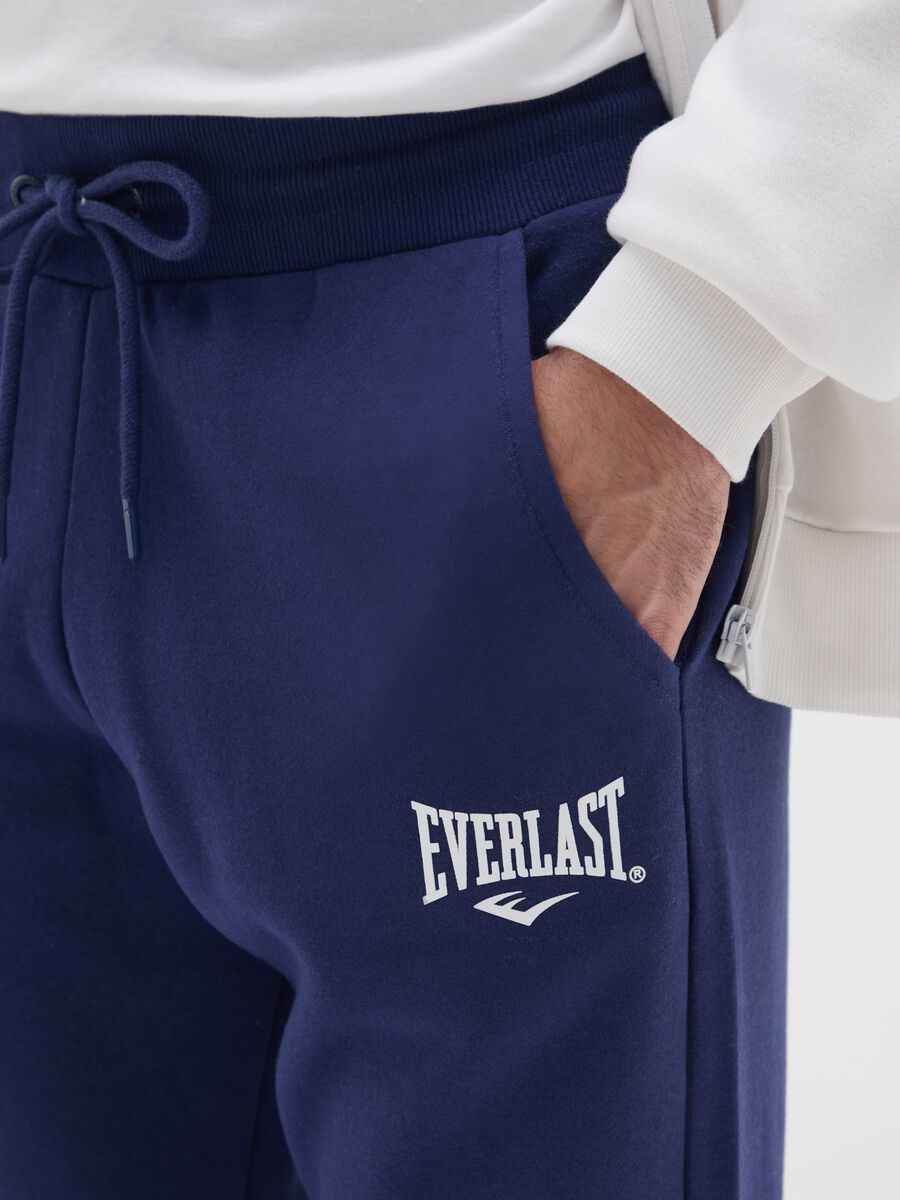 Blue Jogging Trousers in Cotton Blend_3