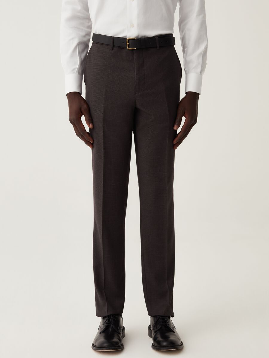 Abito regular fit con micro trama_3