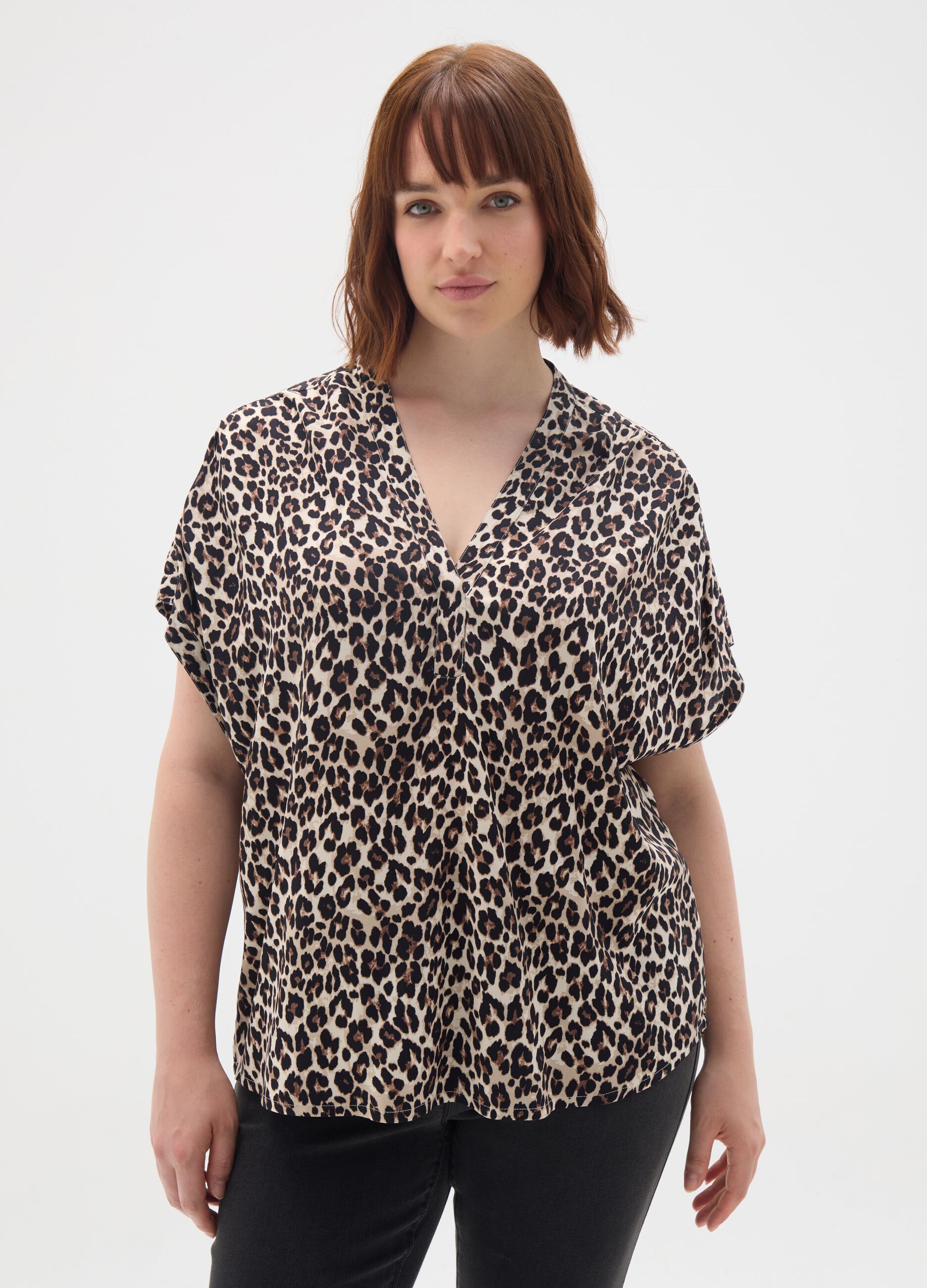 Multicolour pure viscose blouse regular fit