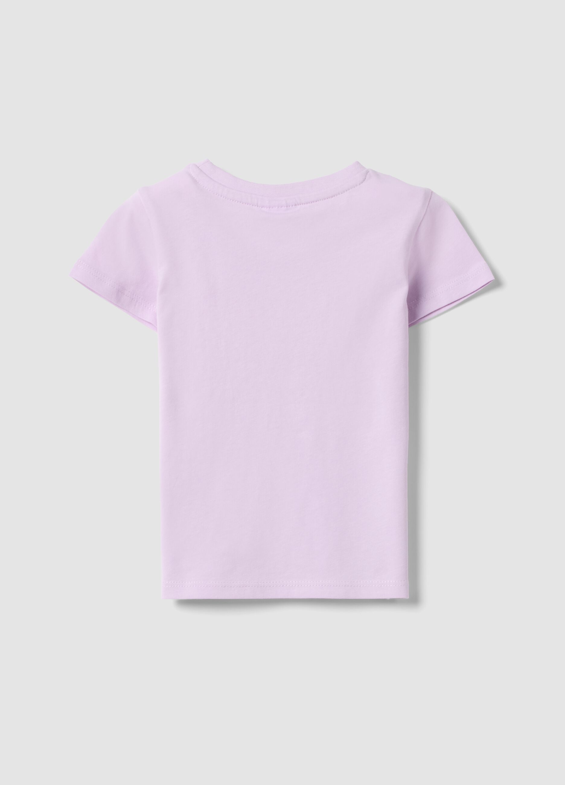 T-shirt viola in puro cotone organico da bimba con stampa marina