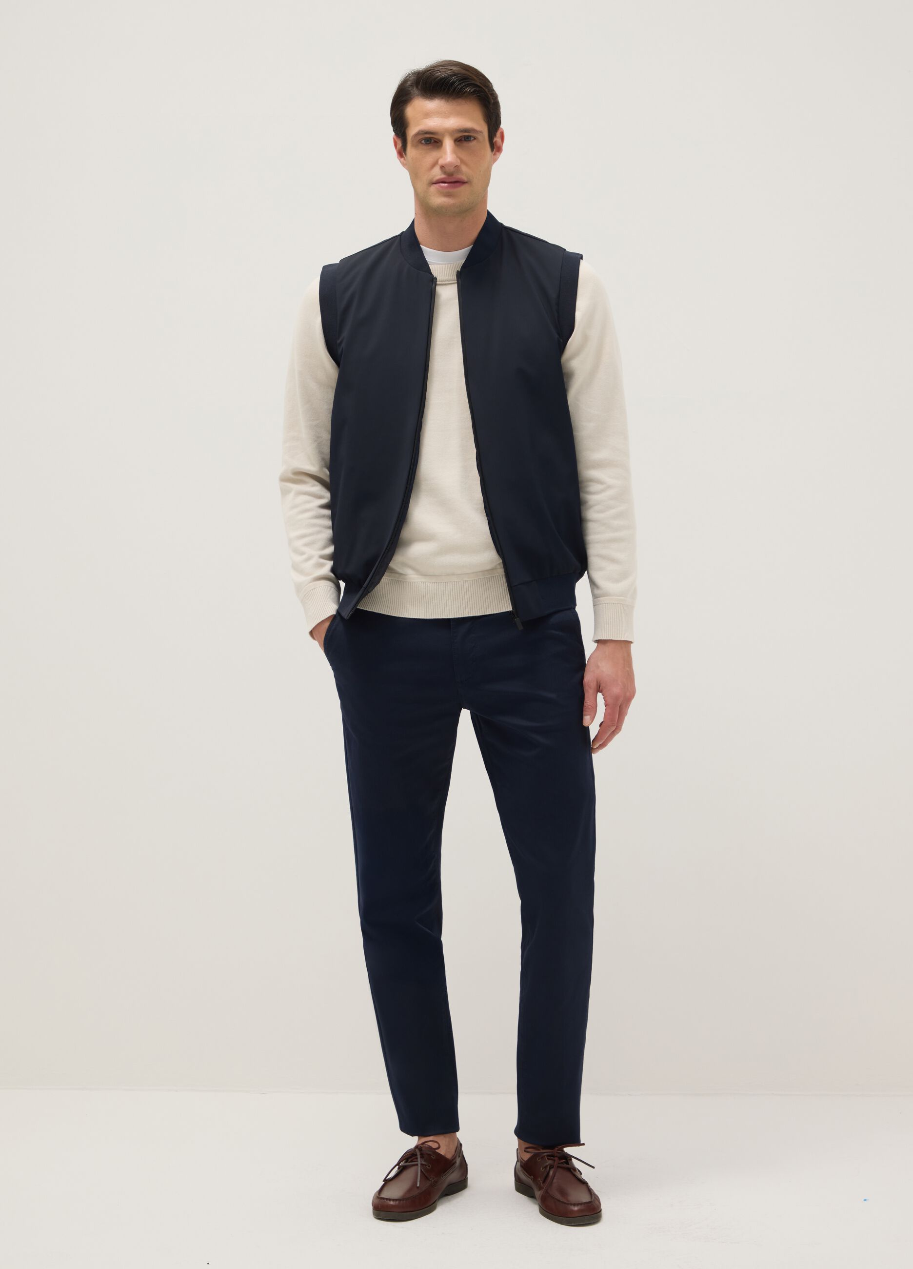 Blue regular fit gilet with full zip