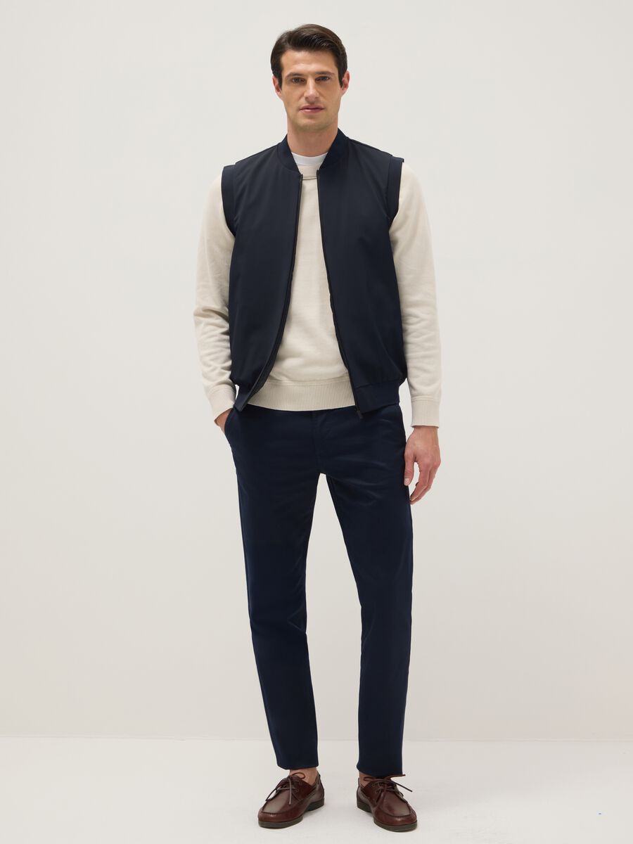 Blue regular fit gilet with full zip_1