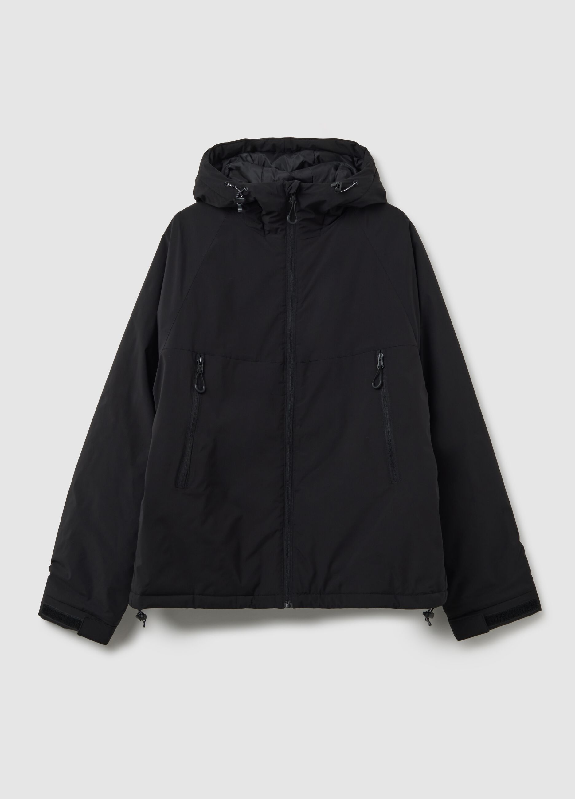 Black winter jacket regular fit