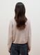 Beige crew-neck cardigan in stretchy wool and alpaca, regular fit_3