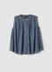 Blue sleeveless pure cotton blouse regular fit_4