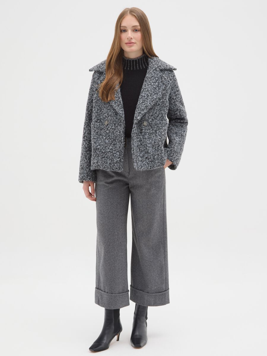 Giacca doppiopetto grigia regular fit con bottoni_1