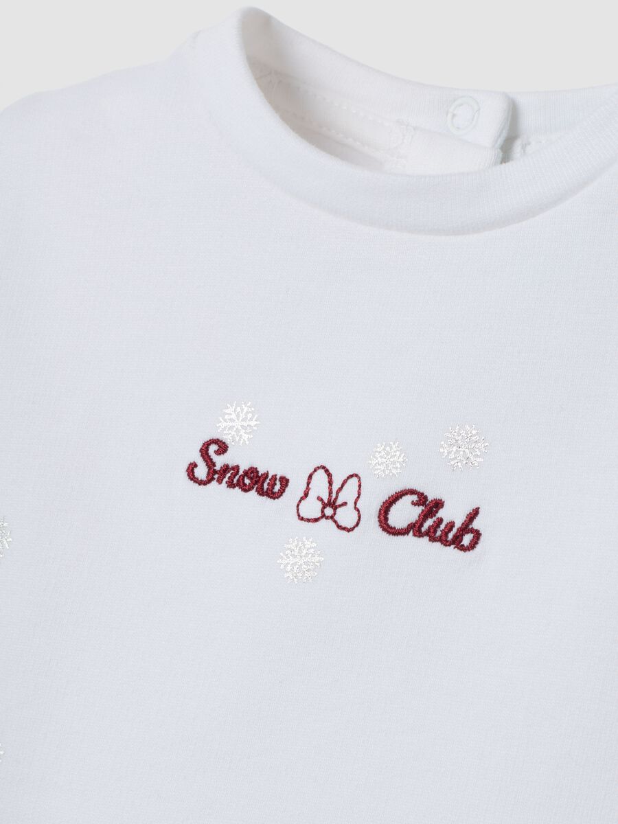 Abito bianco in puro cotone con tulle glitter Minnie & Me_2