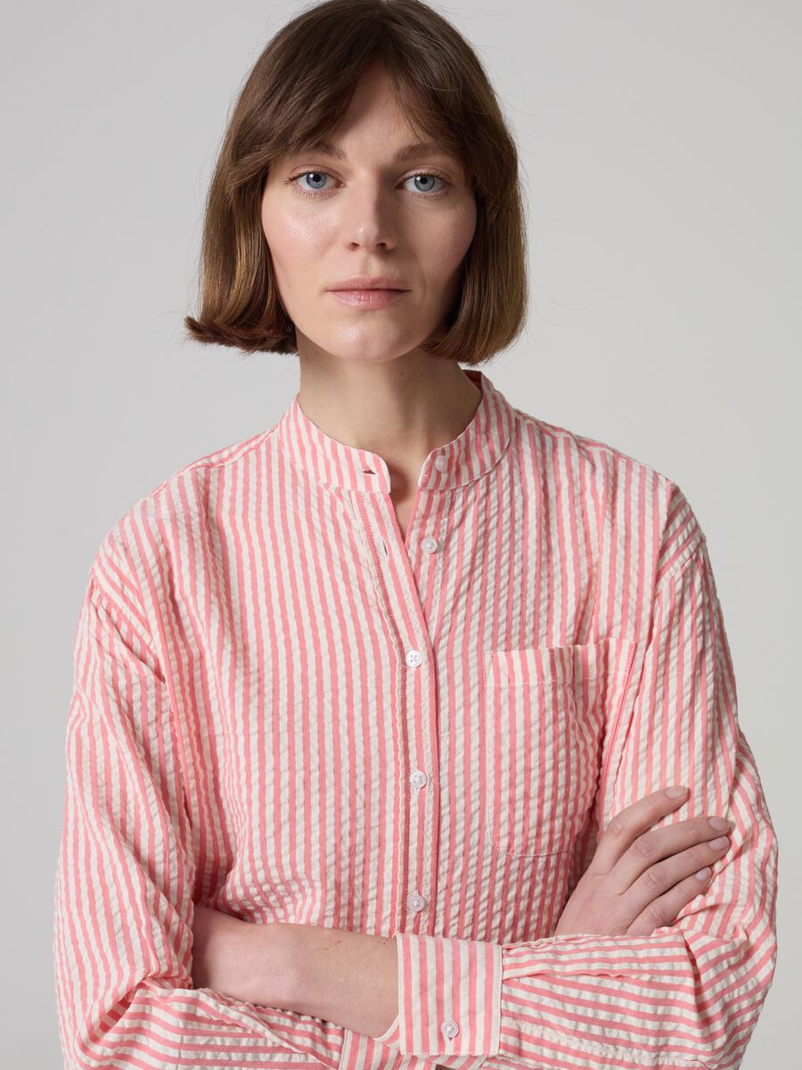 Striped seersucker shirt_1