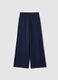 Blue wide leg trousers in stretch modal blend_4