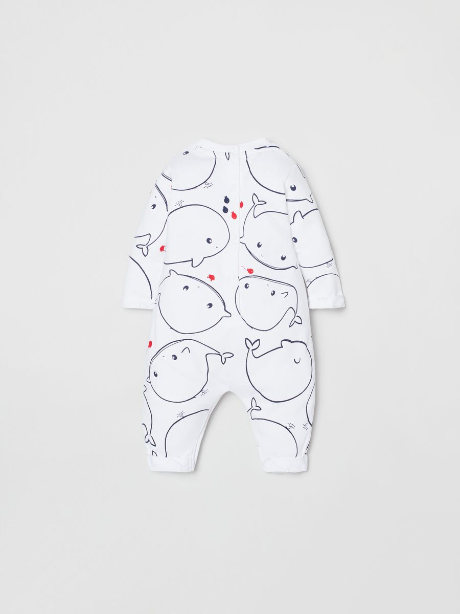 Onesie with whale and fish print_2