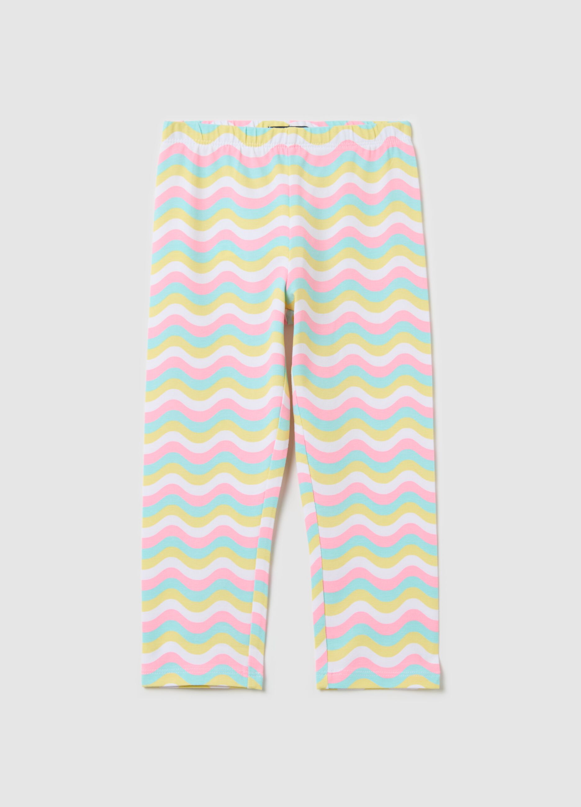 Three-quarter leggings in stretch cotton