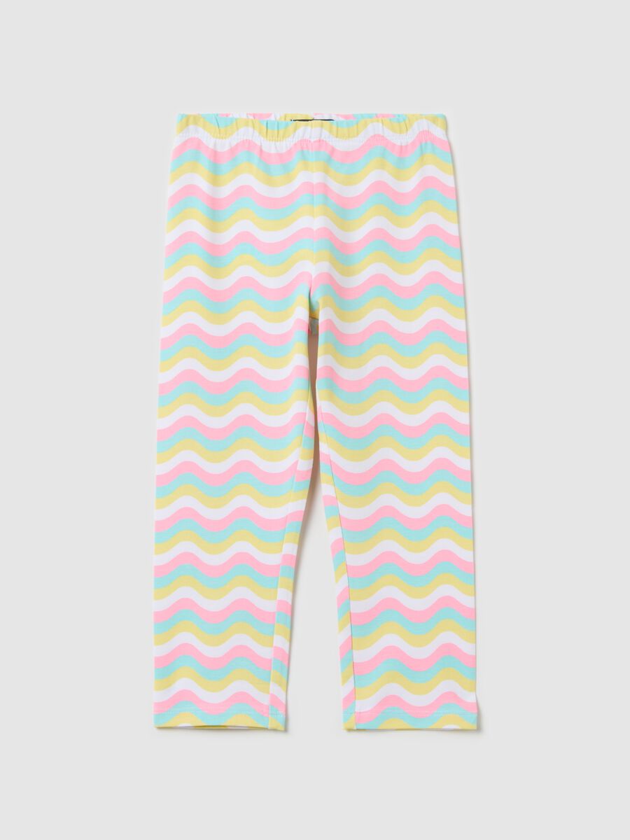 Three-quarter leggings in stretch cotton_0