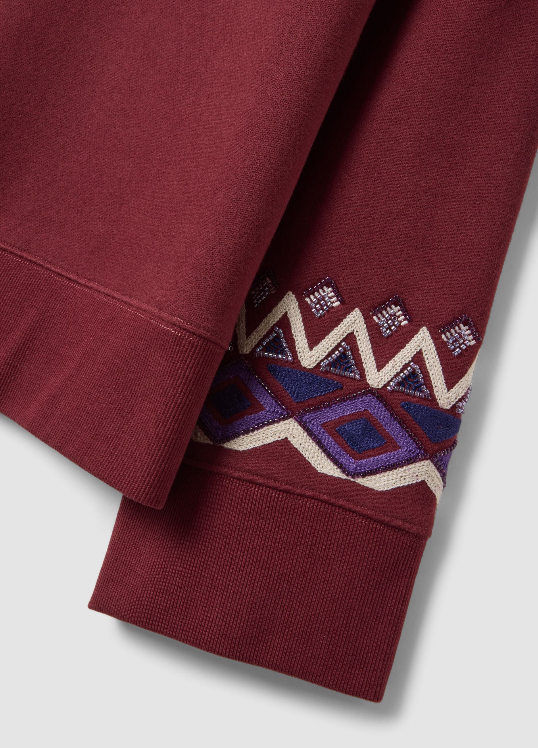 Felpa rossa in misto cotone con fantasia regular fit