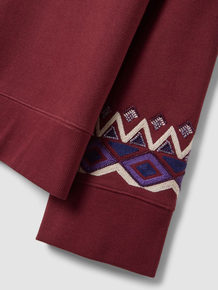 Felpa rossa in misto cotone con fantasia regular fit_5