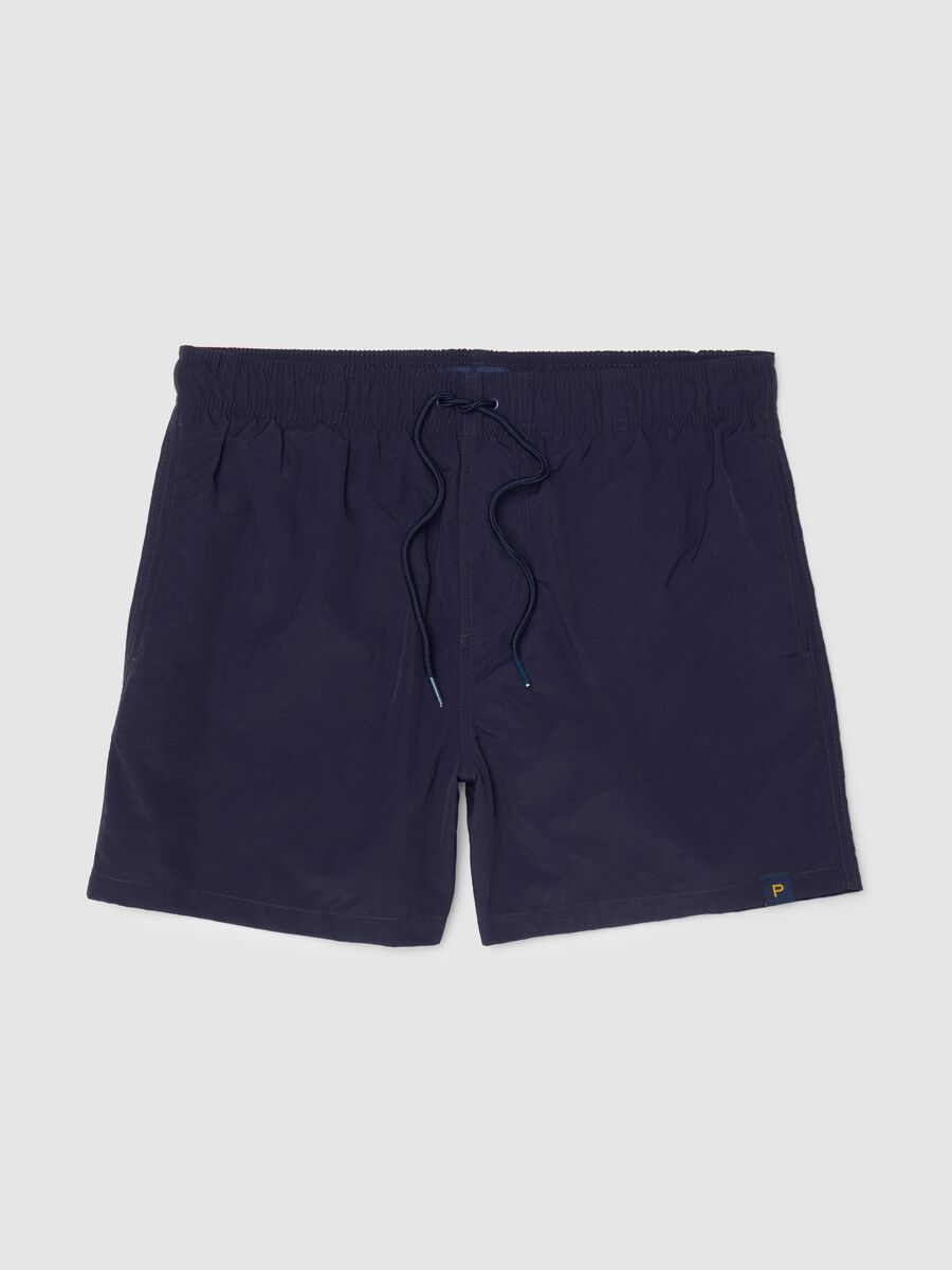 Men’s blue regular-fit swim boxers with elastic and drawstring_4