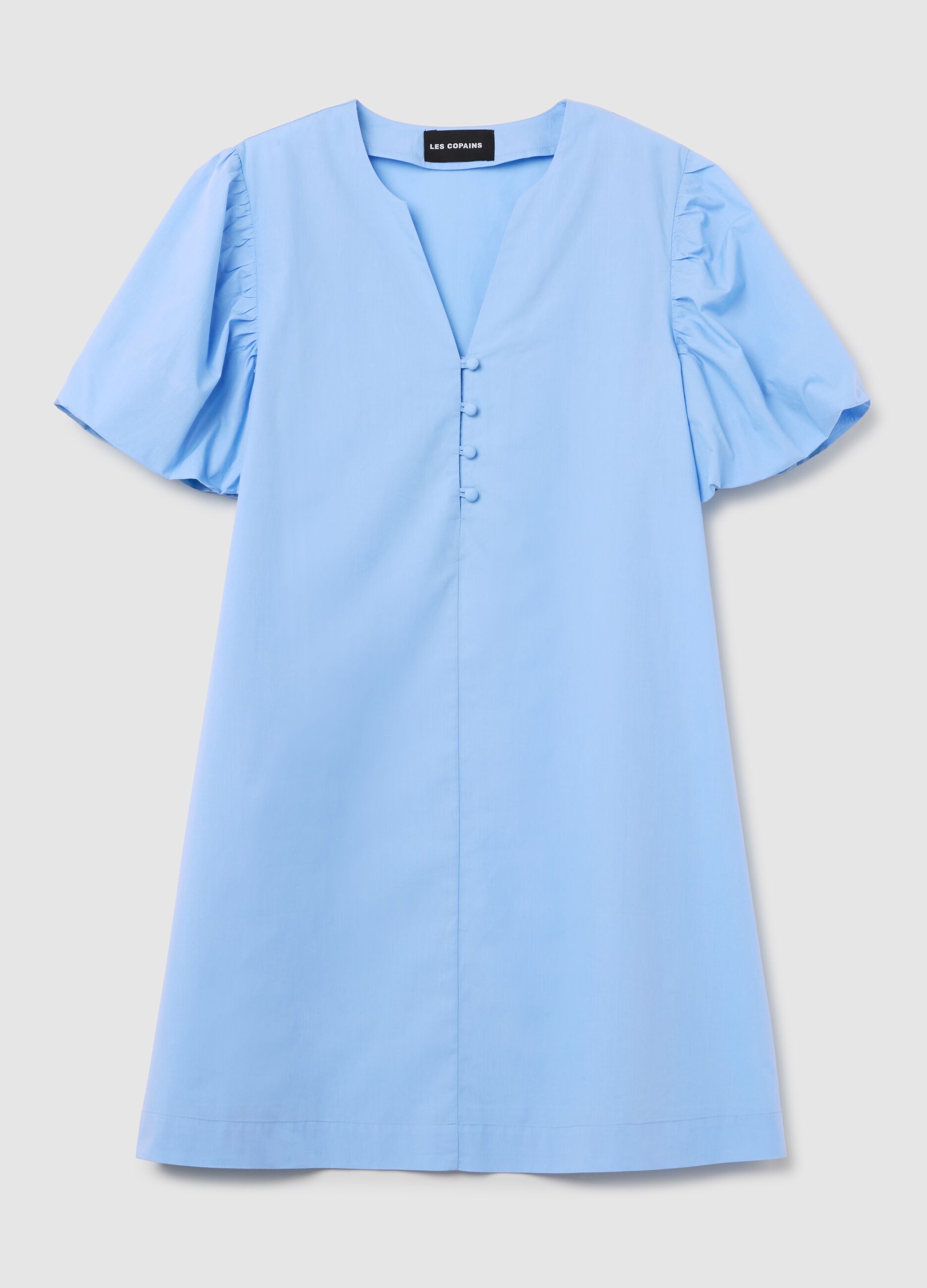 Abito da donna in puro cotone azzurro regular fit