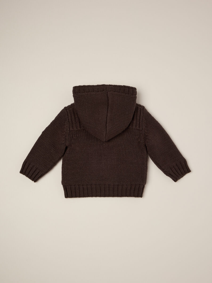 Brown padded jacket for newborn_1