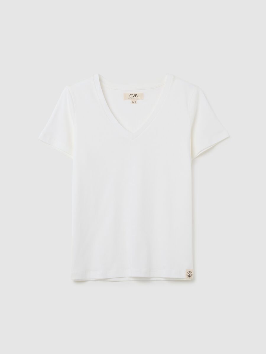 Women’s white regular-fit T-shirt in 100% cotton with round neck_4