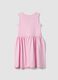 Girls' Sleeveless Pink Pure Cotton Dress - Regular Fit_1