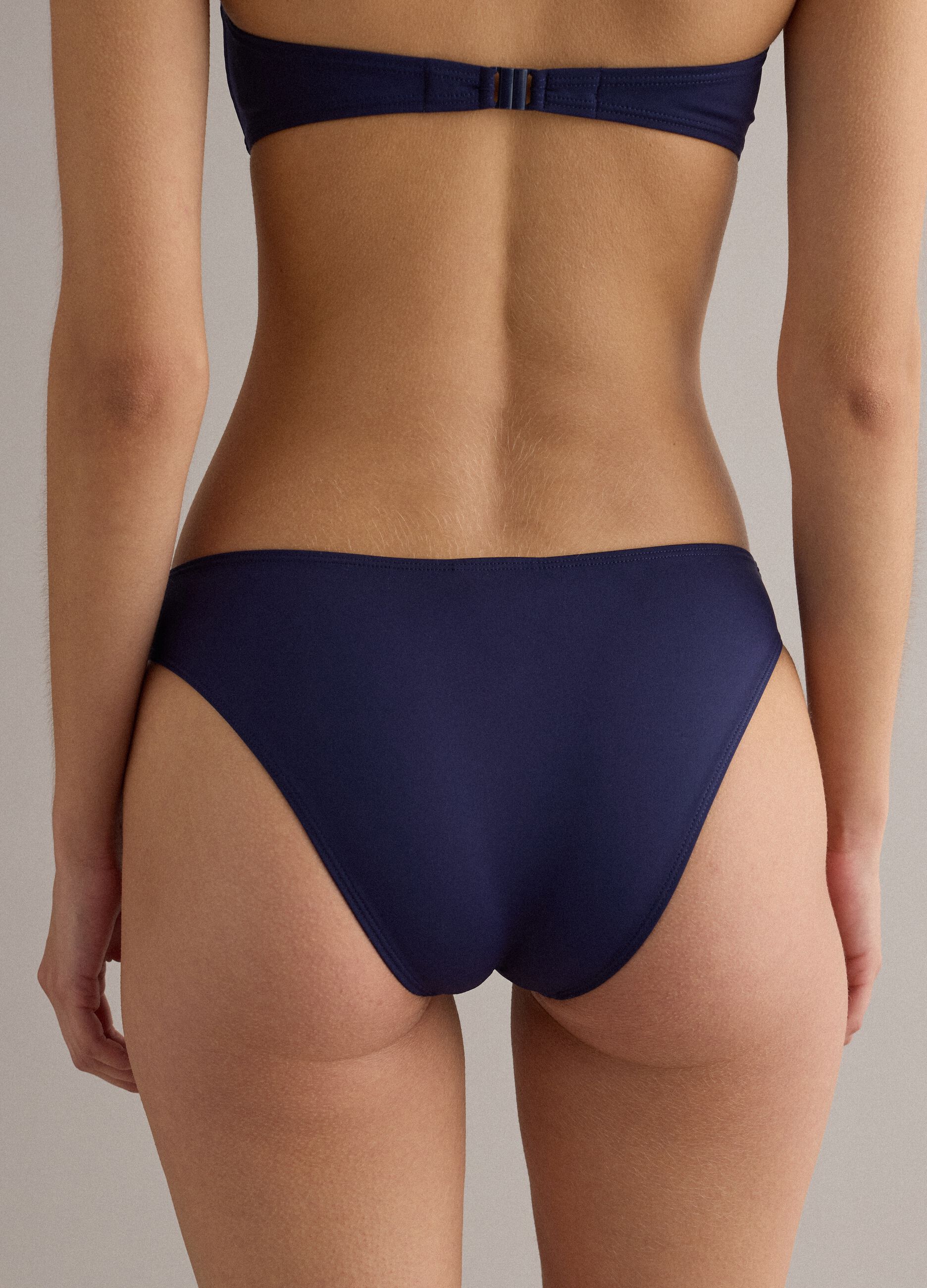 Blue stretch-fabric bikini bottoms