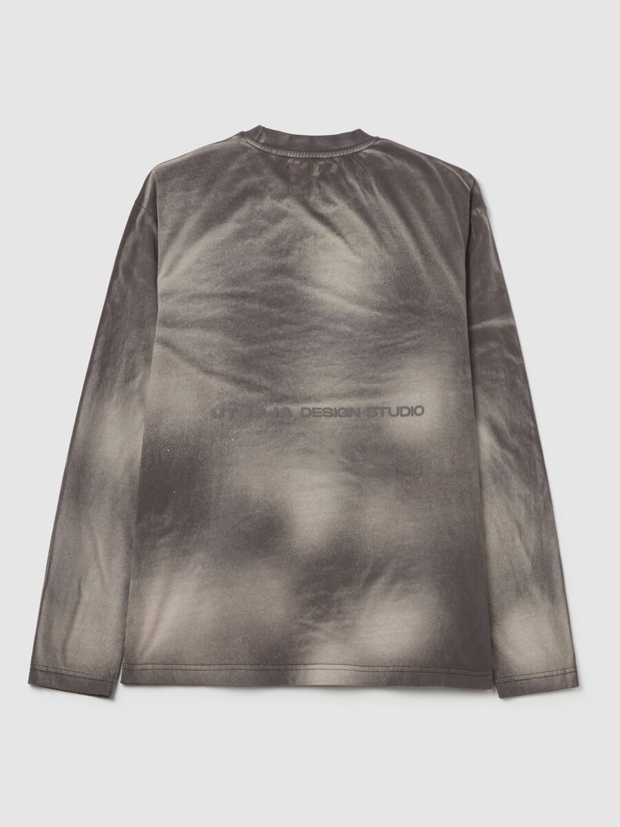 Long-sleeved Graphic T-shirt Vintage Grey & Sand dye_7