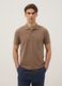 Brown pure cotton short-sleeve regular fit polo_0
