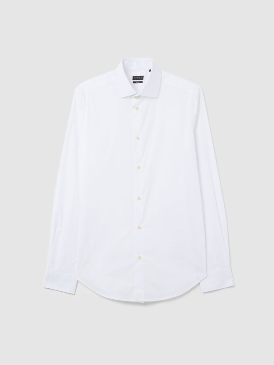 Solid colour stretch slim-fit shirt_4