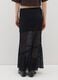 Long black lace skirt with asymmetric design_2