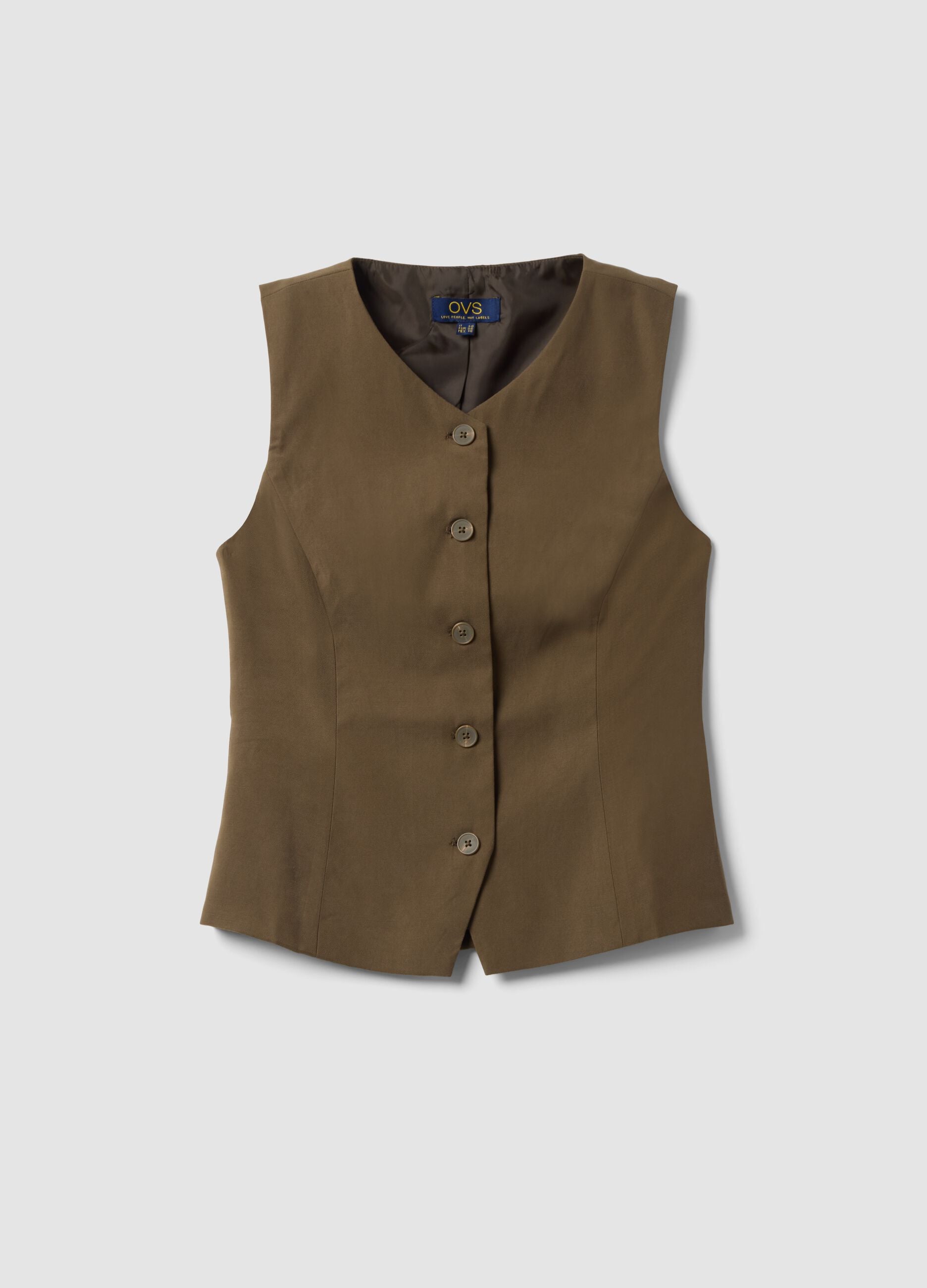 Green slim-fit viscose-blend waistcoat