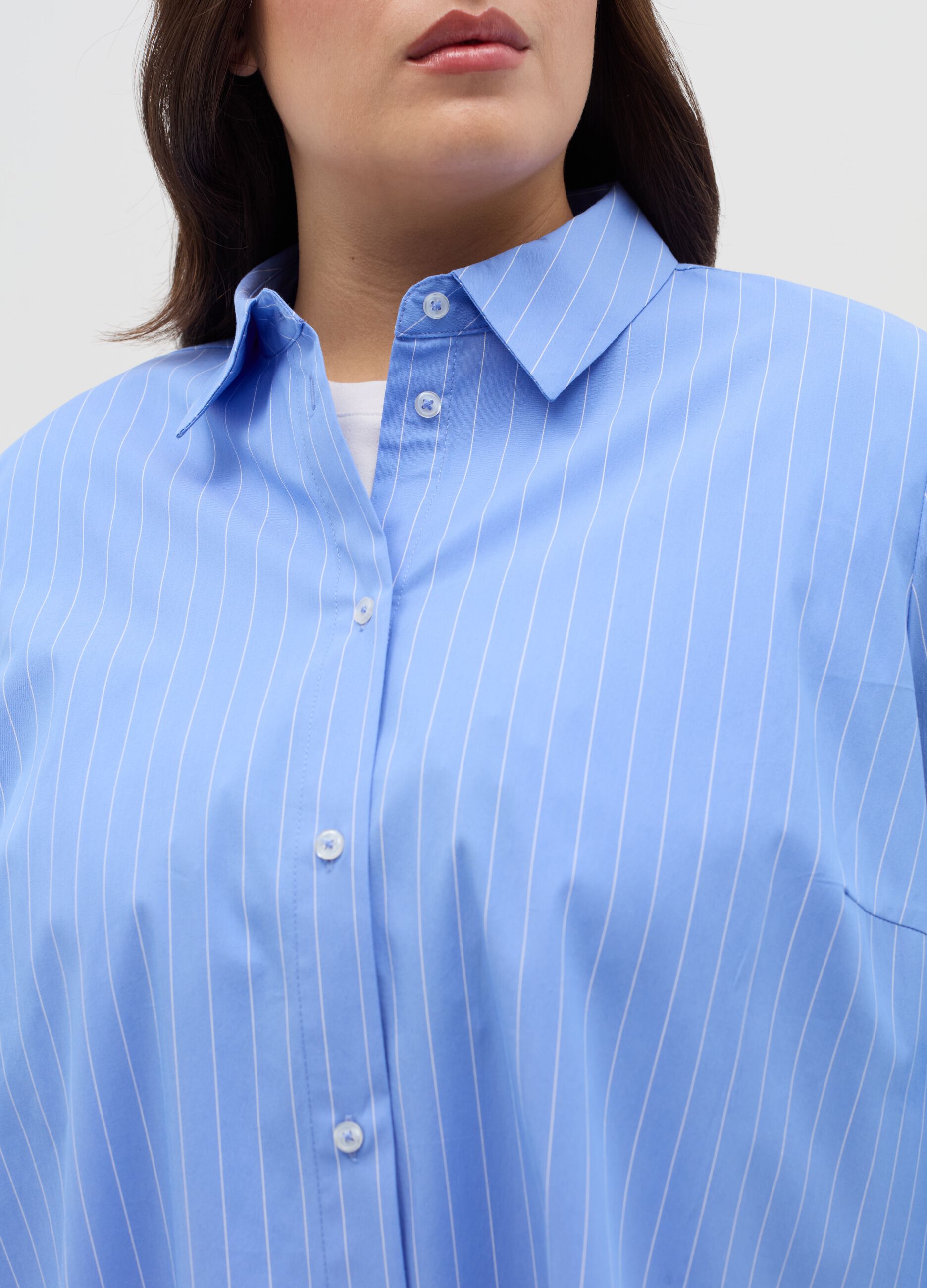 Camicia in fantasia a righe Curvy MYA