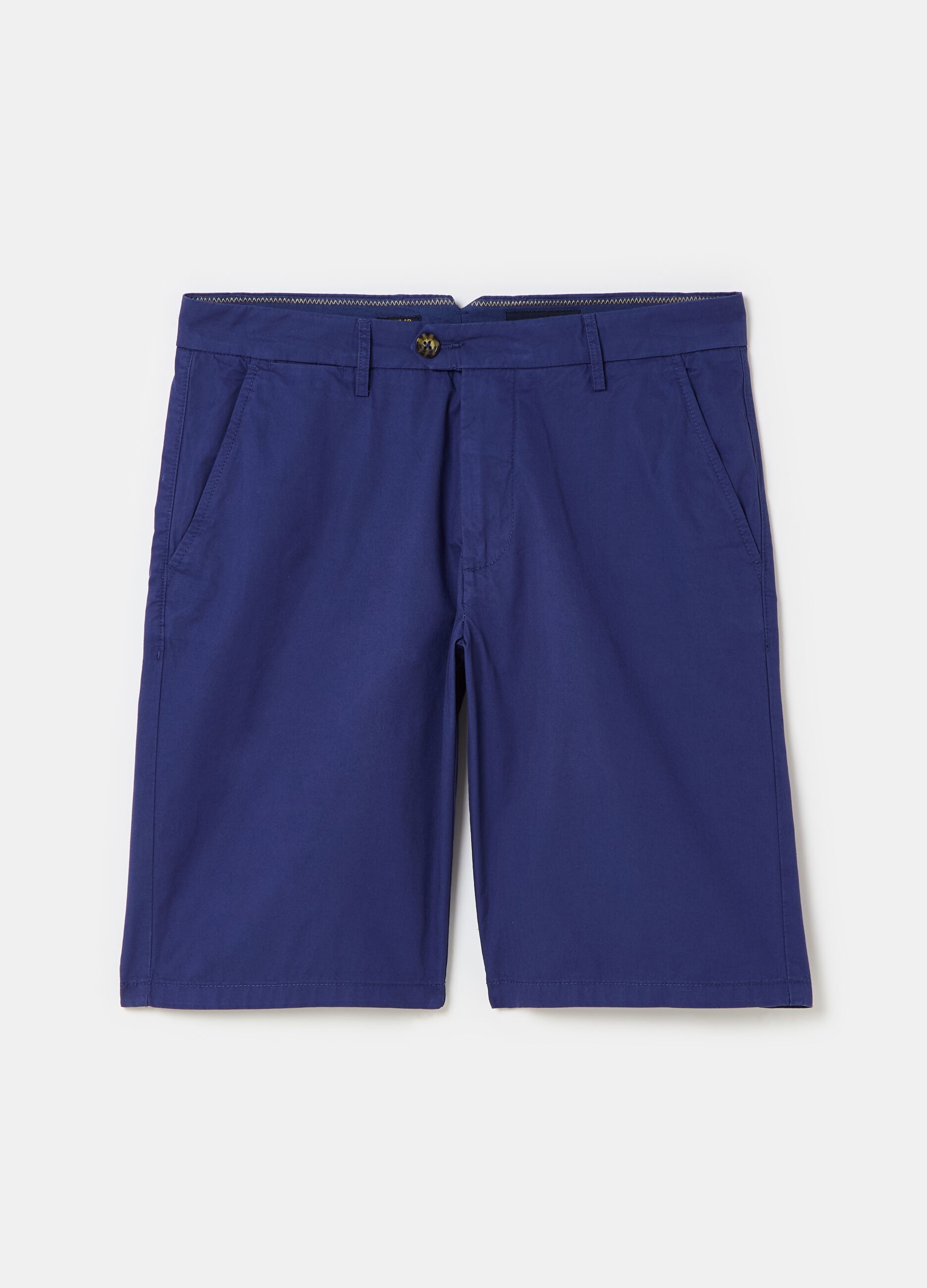 Stretch cotton chino Bermuda shorts