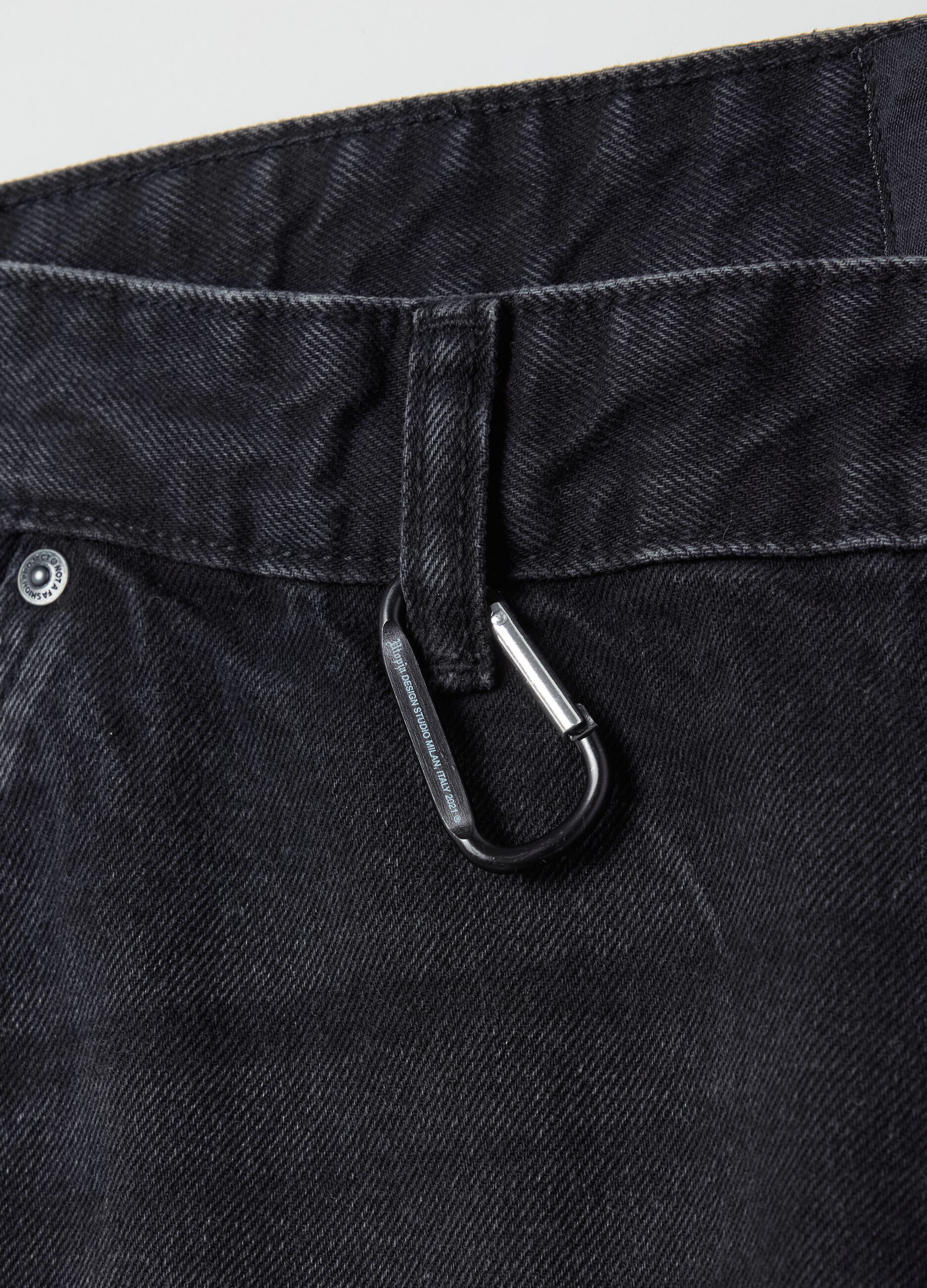 Denim Cargo Shorts Black