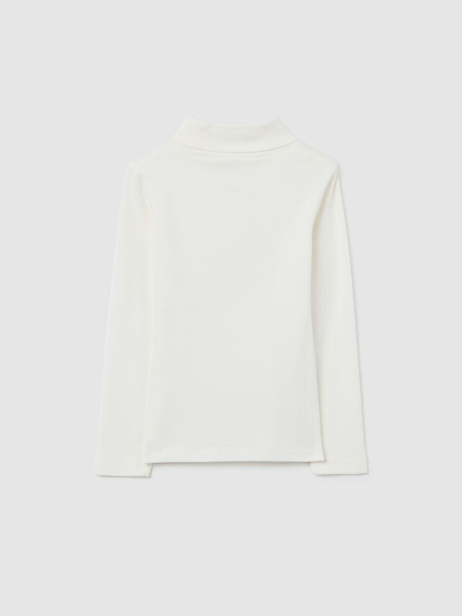 Girls' white Christmas jumper in pure cotton, regular fit_1