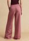 Pink linen-viscose blend wide-leg trousers with structured waistband_2