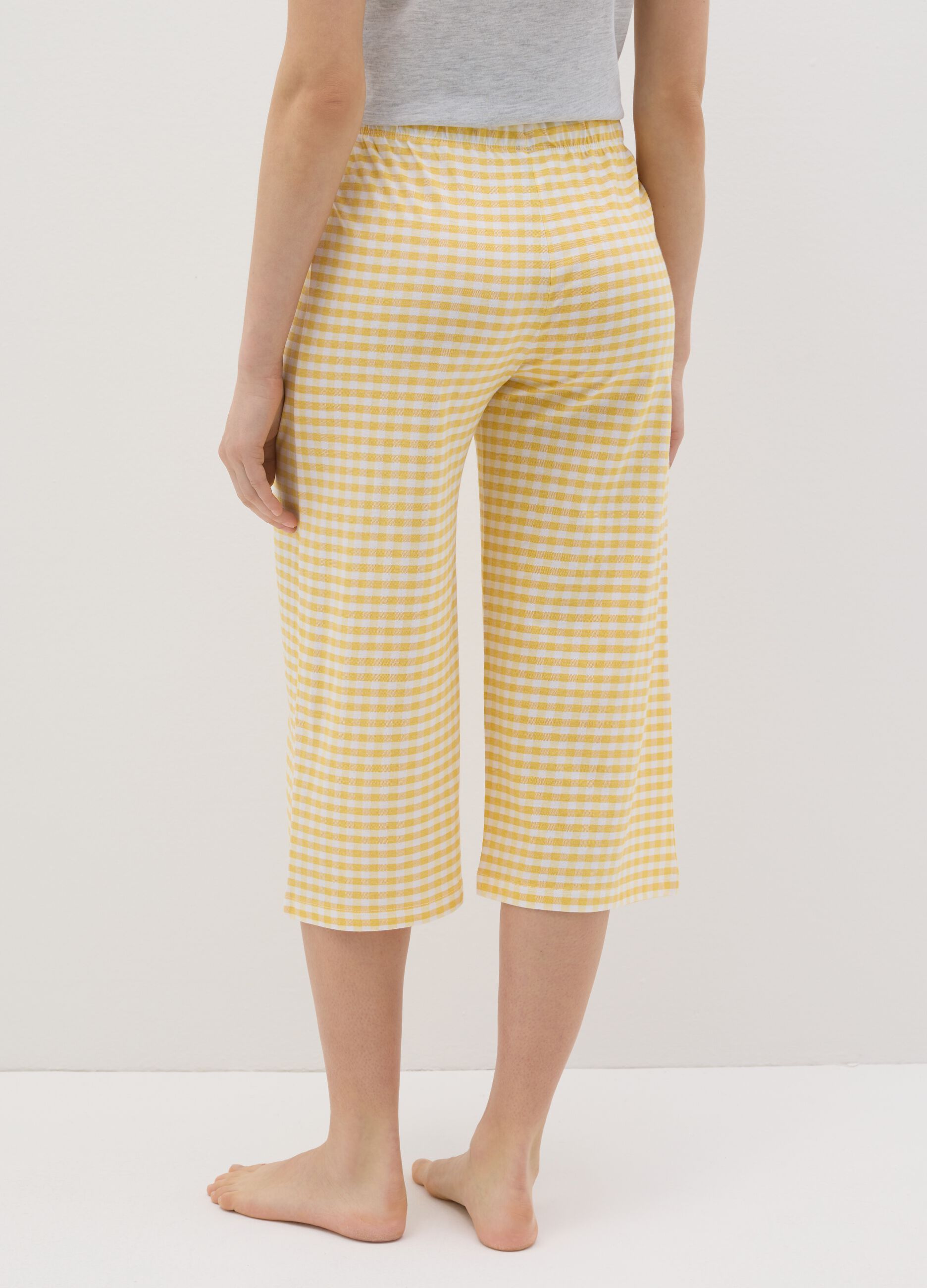 Gingham pyjama trousers with drawstring