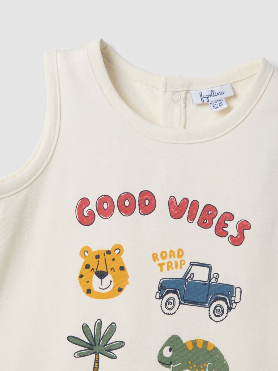White organic cotton vest top with print_3