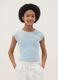 Slim Fit Girl's Blue Stretch Cotton T-shirt_0