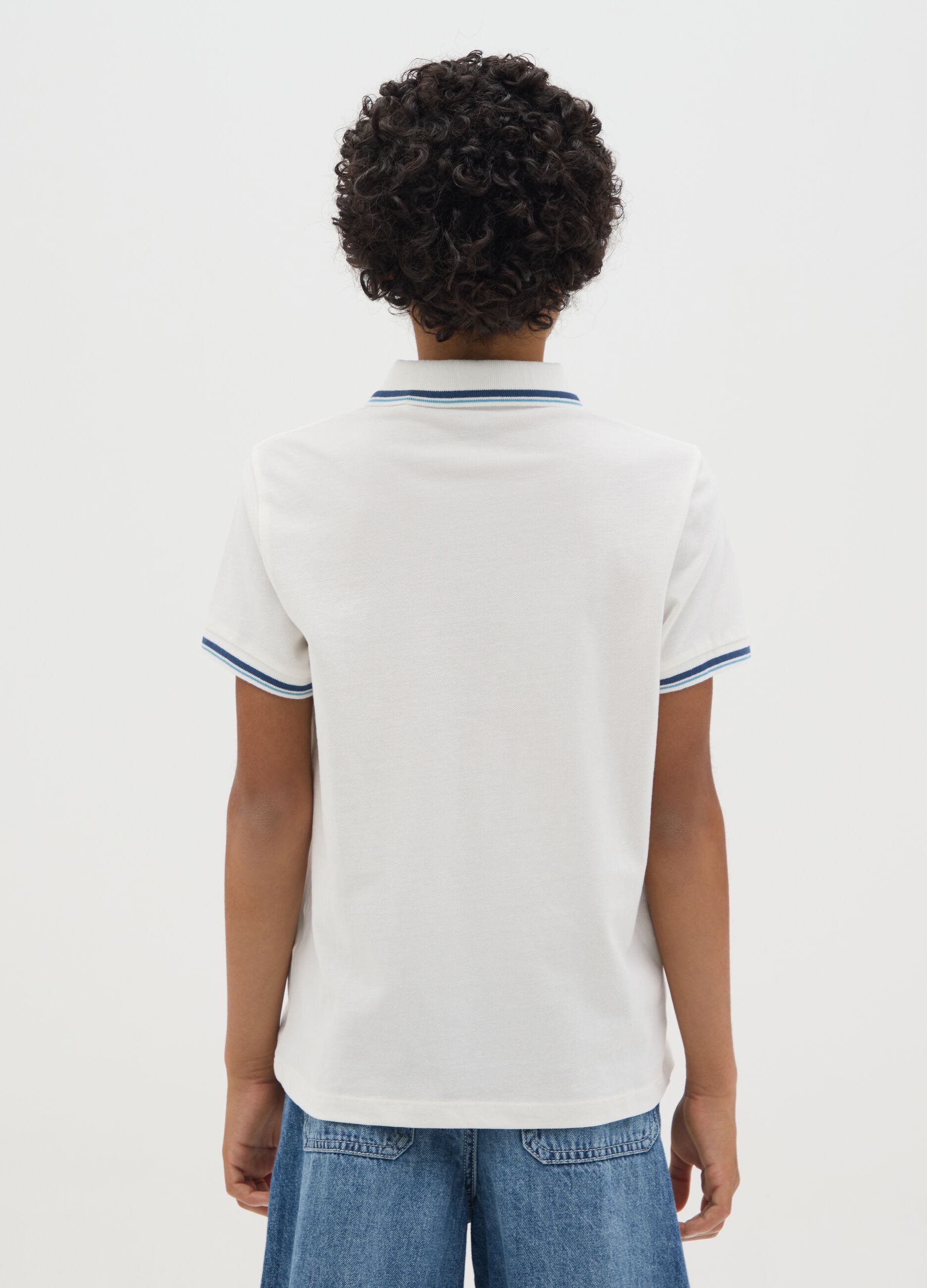 Boys' Pure Cotton White Polo Regular Fit