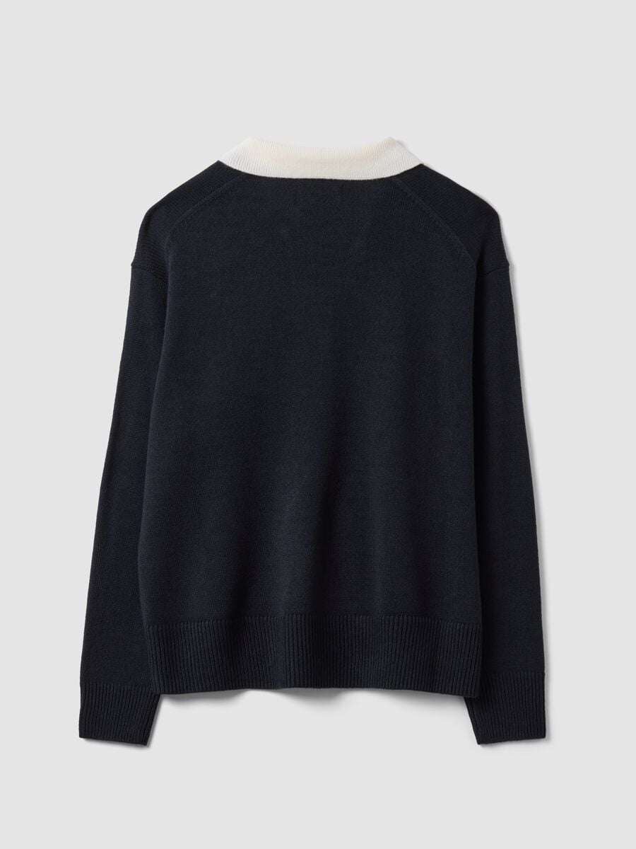 Blue wool-blend polo-collar jumper_2