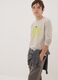 Grey pure organic cotton printed T-shirt for boys_0