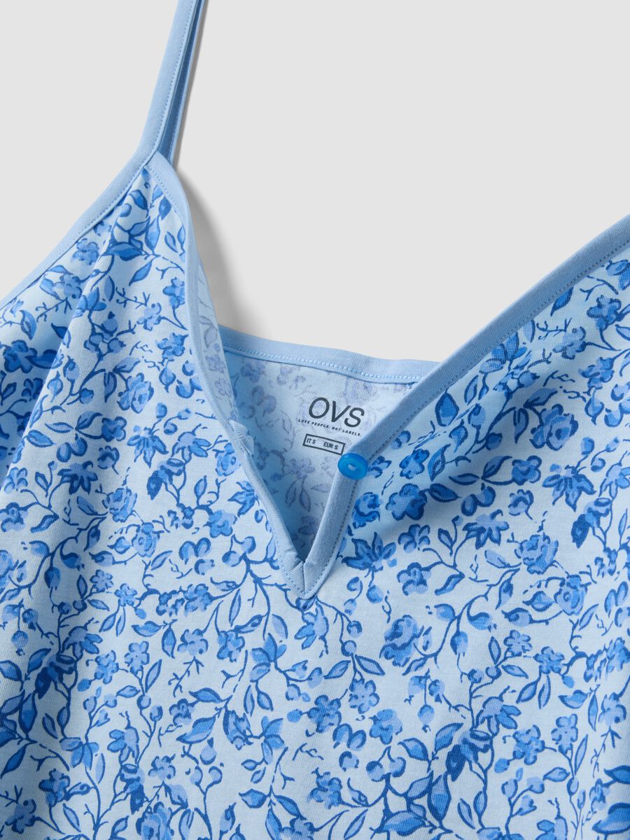 Light blue organic cotton floral print nightdress_5