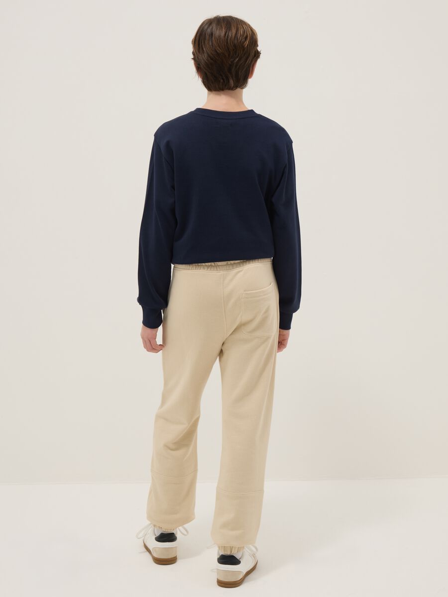Pantaloni jogger beige da ragazzo in puro cotone organico regular fit_2