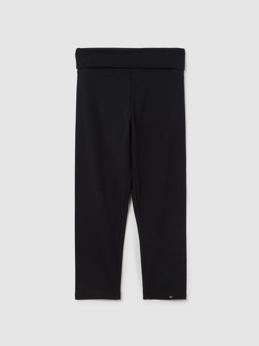 Girls’ black skinny-fit leggings in stretch cotton_4