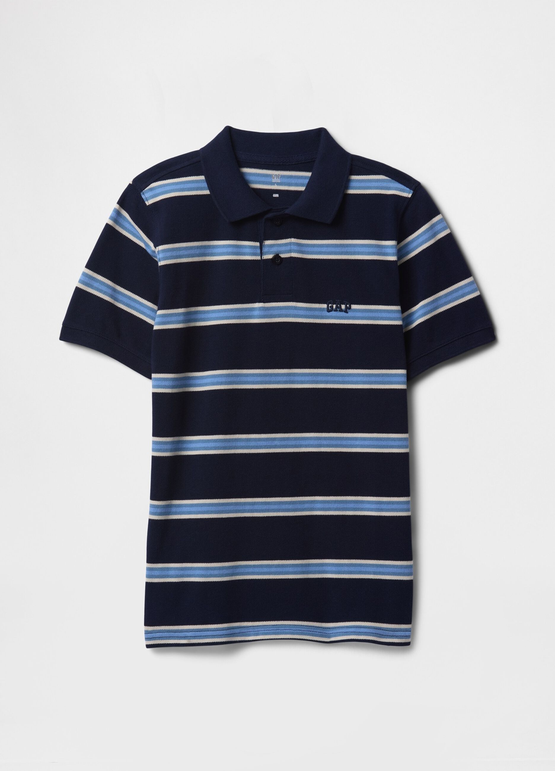 Blue and light blue striped polo GAP Kids for boys