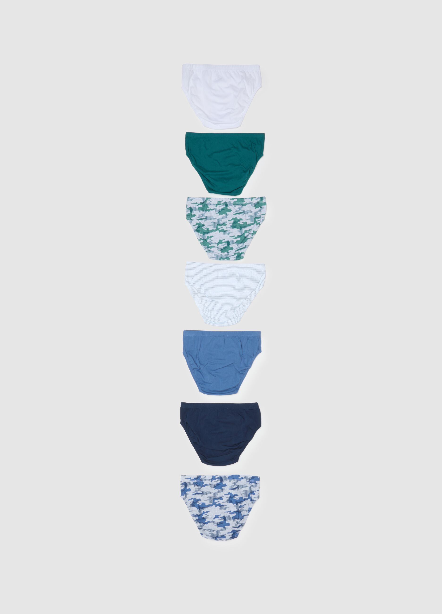 Multipack set of boys' briefs in multicoloured pure cotton regular fit
