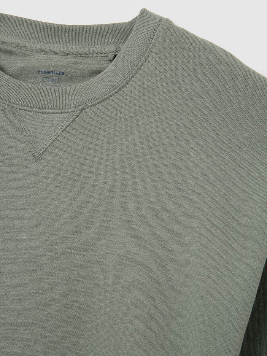 Regular fit green pure cotton sweatshirt_5